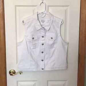 Denim and Company White Jean Vest